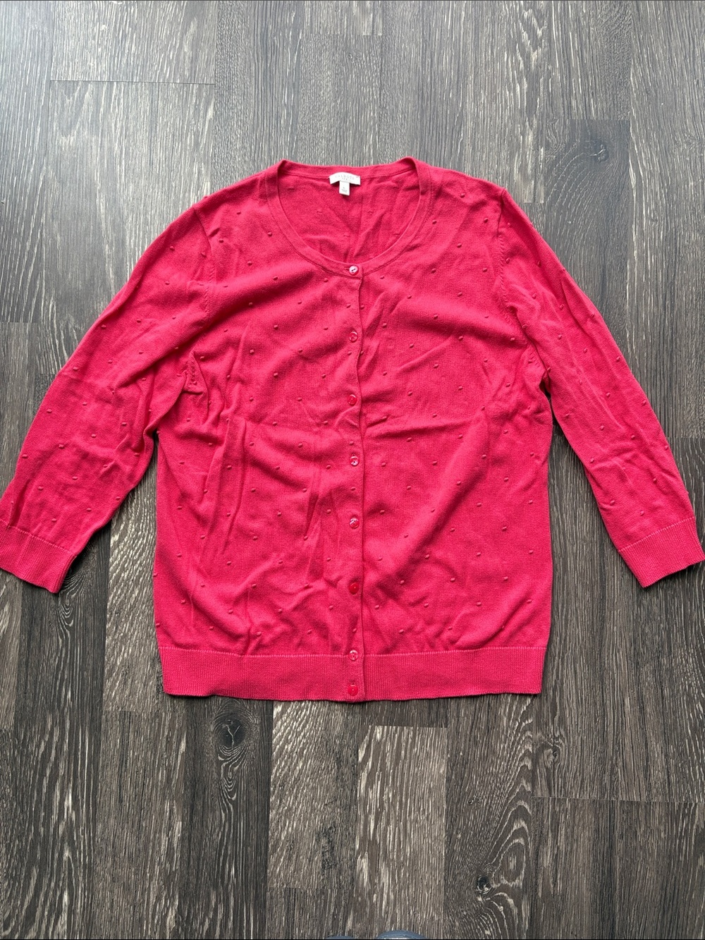 Coral polka dot cardigan